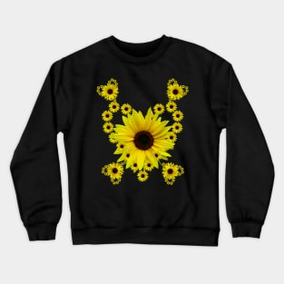 Sunflower hearts, sunflowers, heart, bloom Crewneck Sweatshirt